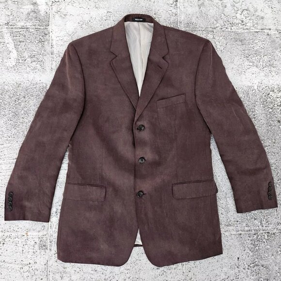 Calvin Klein Other - Calvin Klein Men Blazer Three Button Sport Coat Brown Silk Blend Jacket Size 42R